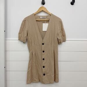 NWT! Avantlook Linen Button Down Mini Dress Size L